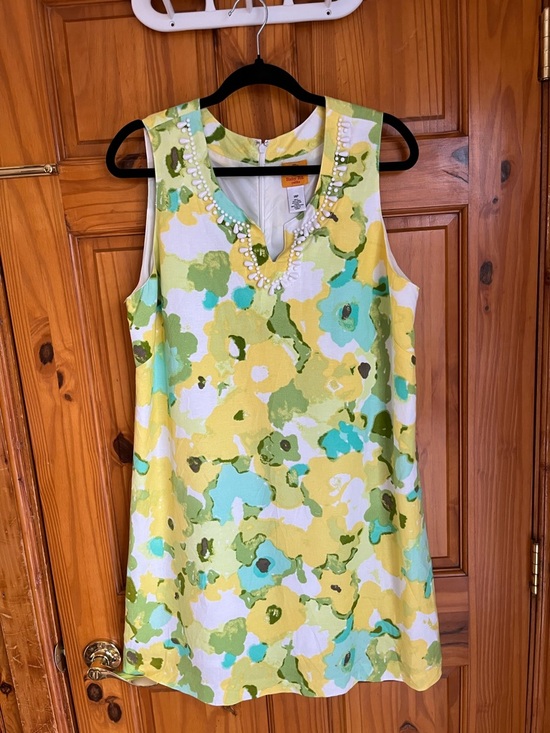 Ruby Rd. Dresses & Skirts - Ruby Rd. Yellow and White Embellished Petite Dress